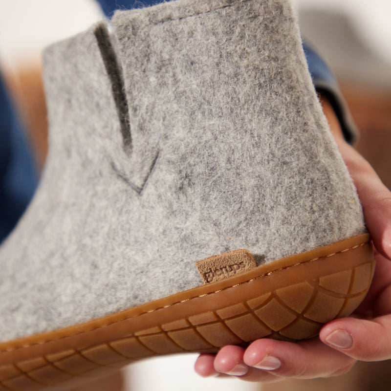 glerups Boot with natural rubber sole - honey Boot with rubber sole Grey