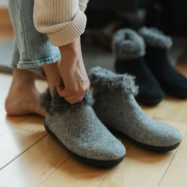 glerups Boot with wool shaft - Limited edition Boot with rubber sole Grey