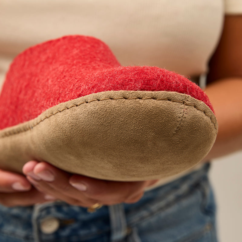 glerups Shoe with leather sole Shoe with leather sole Red