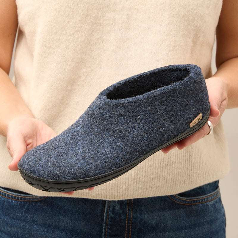 glerups Shoe with natural rubber sole - black Shoe with rubber sole Denim