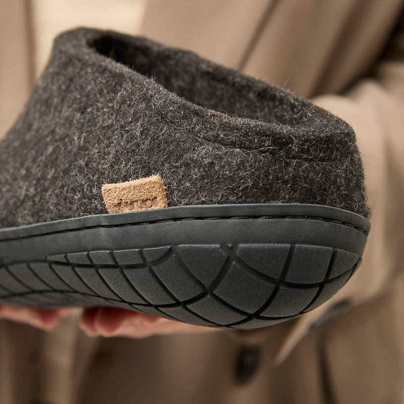 glerups Slip-on with natural rubber sole - black Slip-on with rubber sole Charcoal