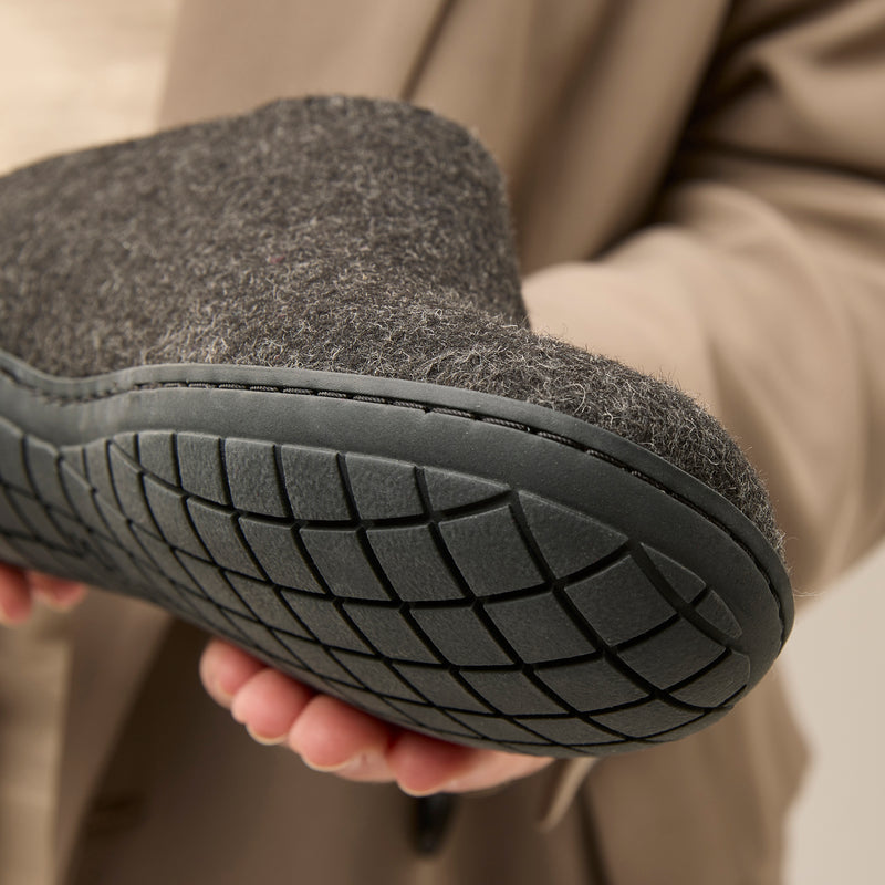 glerups Slip-on with natural rubber sole - black Slip-on with rubber sole Charcoal